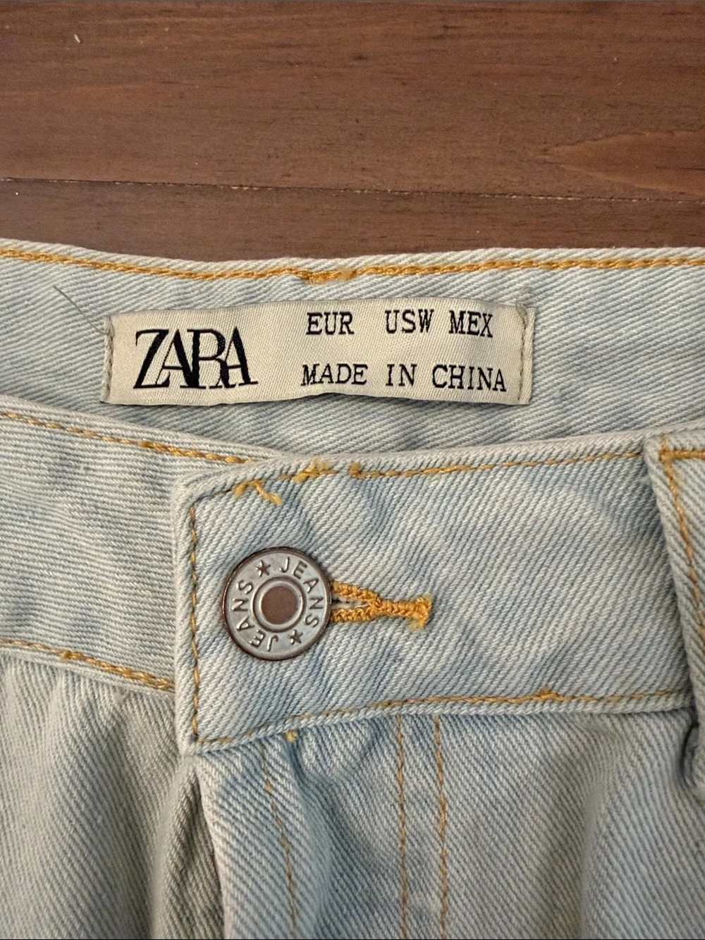 Zara distressed Mickey Mouse denim shorts